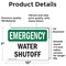 Signmission Water Shutoff, 10 in W x Rectangle, Vinyl Decal OS-2PACK-EM-D-710-L-10363 - alternate 5